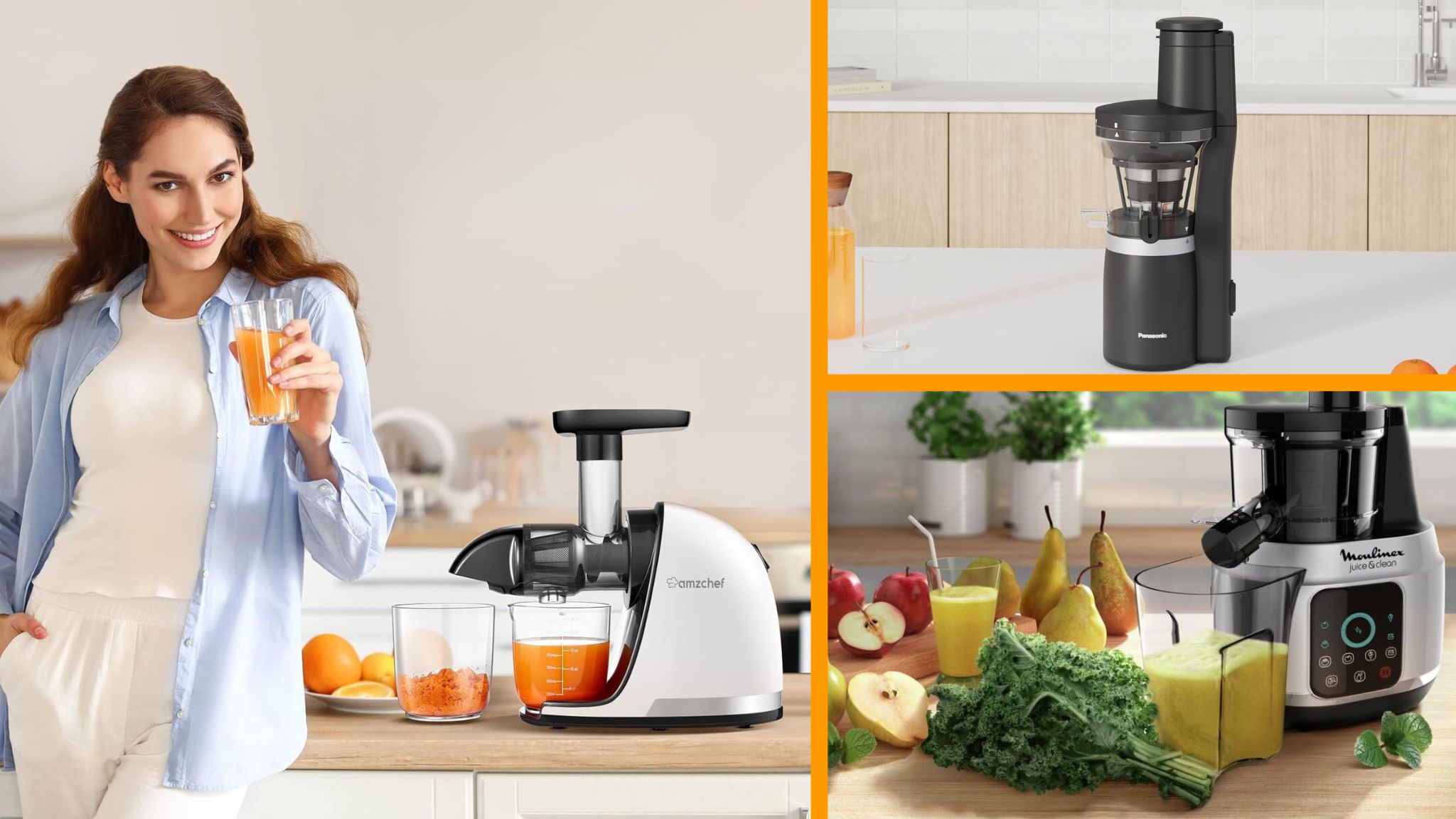 donna con bicchiere di succo appena estratto con migliori estrattori 