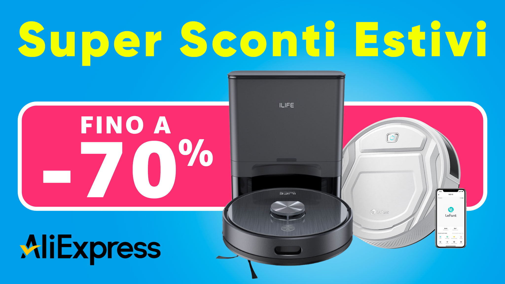 Super sconti estivi: risparmia su robot aspirapolvere con AliExpress