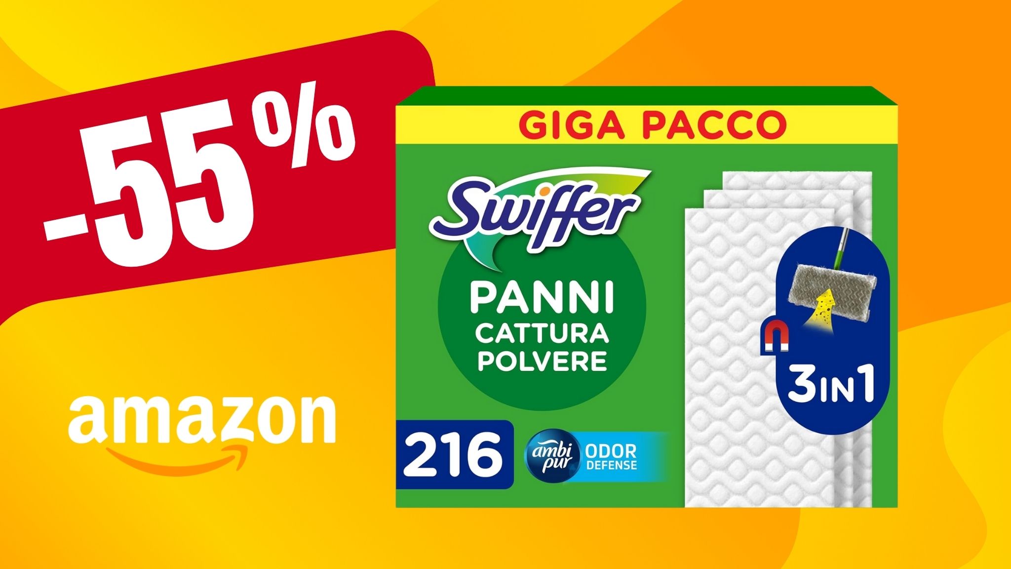 Panni cattura polvere Swiffer a meno di metà prezzo: super formato!