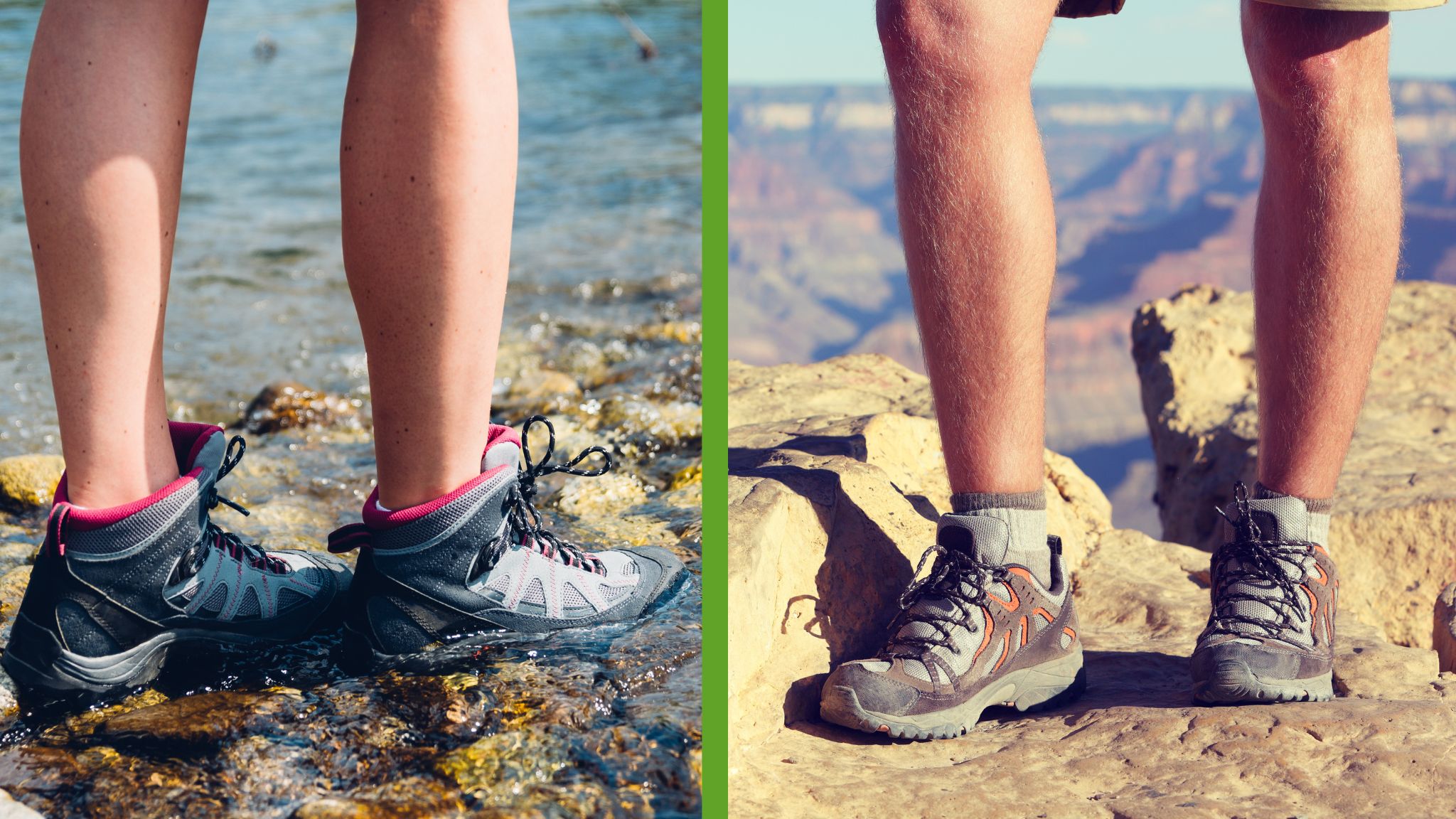 Donna e uomo che indossano scarpe da trekking