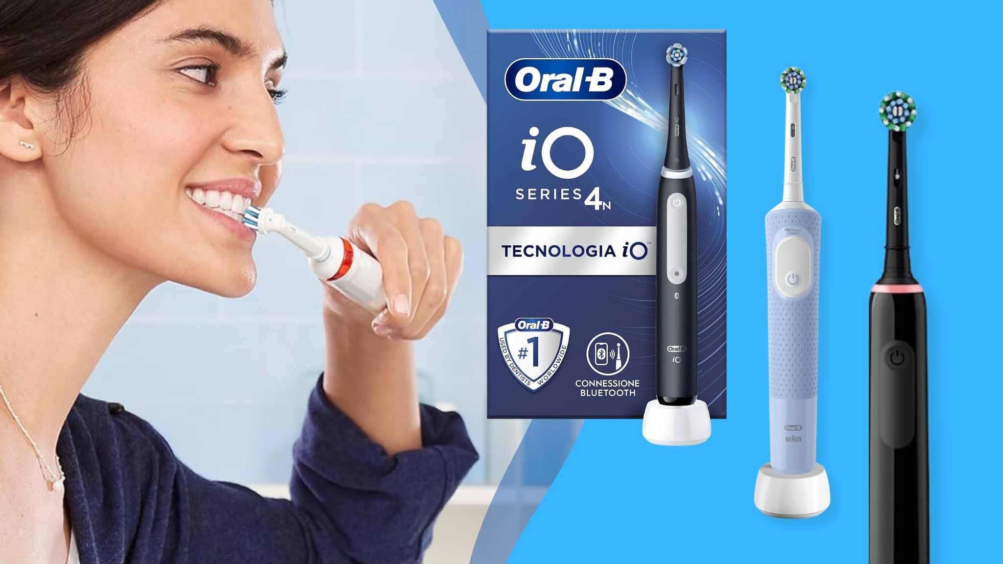 donna che usa spazzolino elettrico e migliori spazzolini