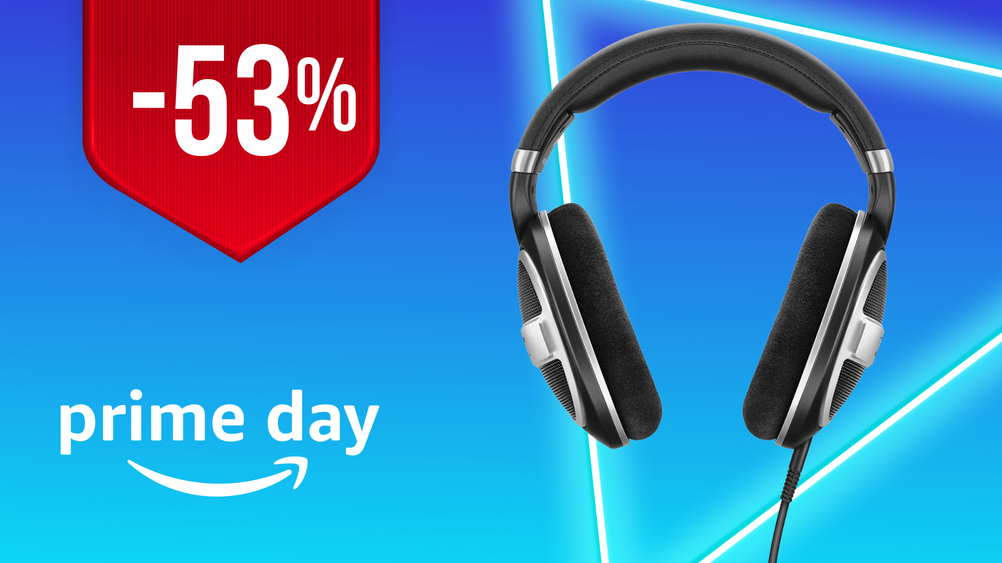 Cuffie Sennheiser HD in primo piano in offerta prime day