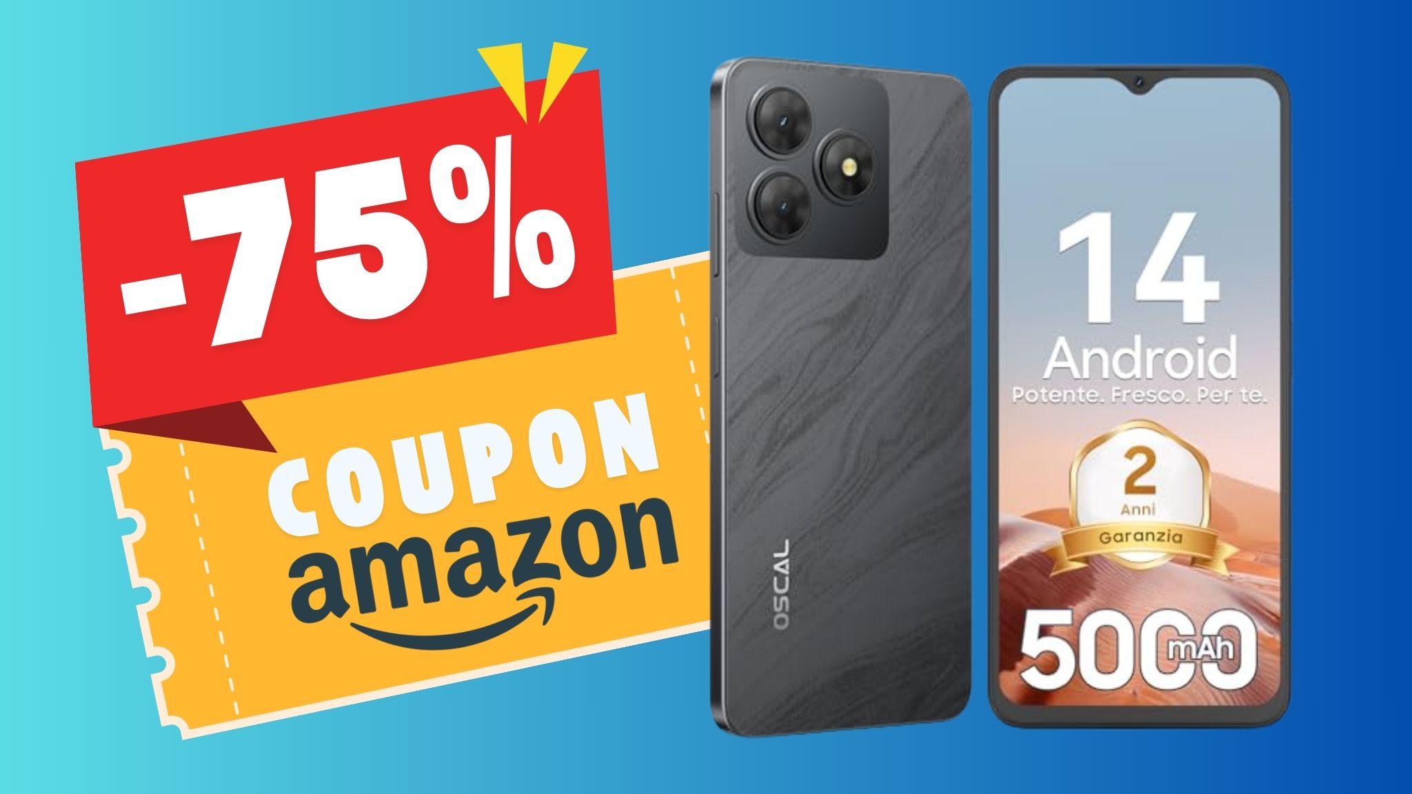 Smartphone Oscal scontato del 75% su Amazon con coupon e codice sconto esclusivo