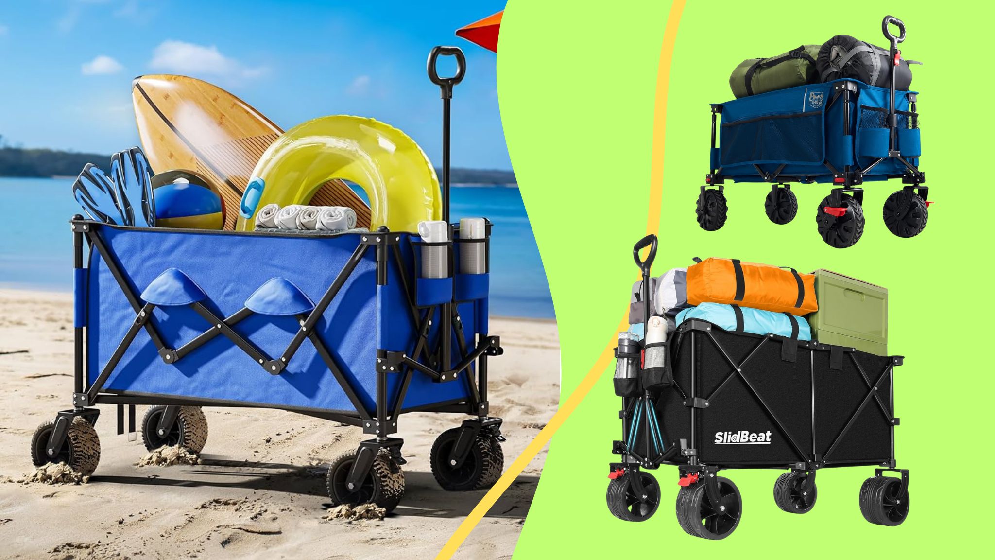 Carrelli da spiaggia: pieghevoli, pratici e capienti